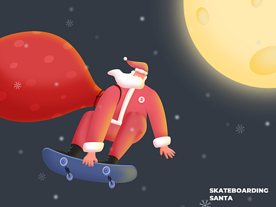 Skateboarding Santa