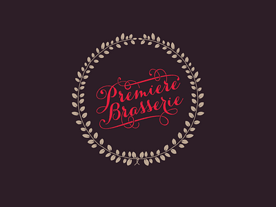 Premiere Brasserie branding beer branding flat logo typograpy