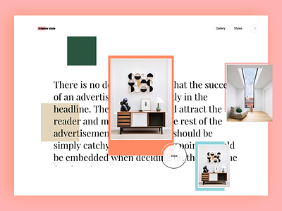 Interior style landing page button circle color colors concept interaction landing page minimal page photography style typography ui ux