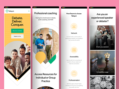 Talkspot landing - responsive app browser clean color colors concept design flat minimal mobile mobile ui page patterns responsive shape simple ui ux view