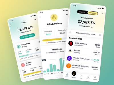 Finance app android app banking colors credit card crypto dashboard design finance fintech flutter gradients icons investment ios minimal mobile app stock transaction user interface