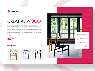 Furniture Landing Page chair concept design e commerce furniture landing page minimal design simple wood