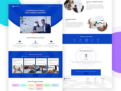 Learn Circle Landing Page blue clean course design home page interface landing layout minimal