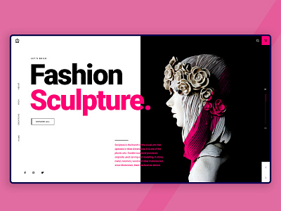 Fashion sculpture art direction artist color concept design fashion grid illustration interface model preview ui ux web website