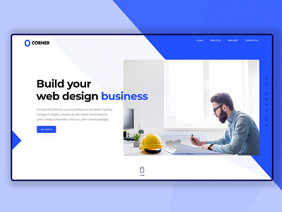 Corner Business landing page app business clean design illustration interface landing layout minimal minimal app page simple ui ux webdesign