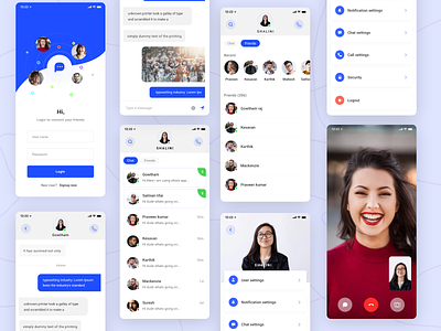 Messenger Redesign animation app app concept app dashboard chat concept design facebook gif illustration landing layout login messanger minimal page redesign settings ui video call
