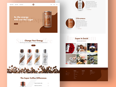 Super coffee landing page animation clean coffee concept dashboard design fresh design header homepage landing page landingpage marketing minimal product simple slider typography ui ux website