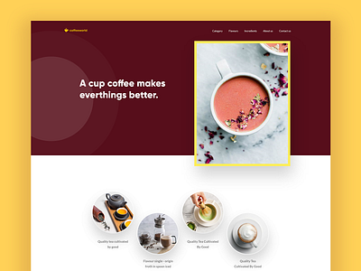 Coffee world coffee color concept images inspiration landing page minimal shapes