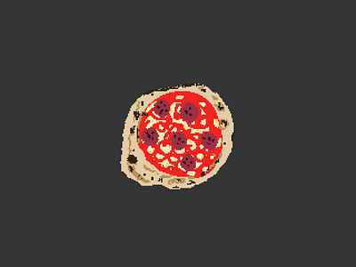 Handmade CryptoPizza - Salami crypto cryptoart cryptopizza handmadecryptopizza icons illustration nft nftart pixelart