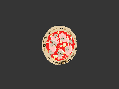 Handmade CryptoPizza - Prosciutto e Funghi crypto cryptopizza handmadecryptopizza health icons illustration nft nftart pixelart