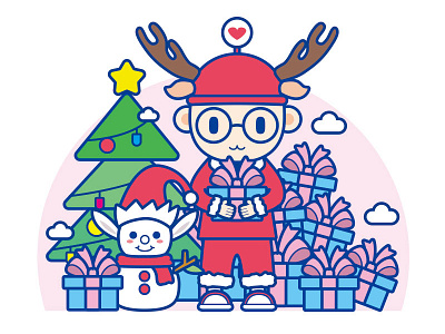 Christmas christmas gift happy holiday icon illustration new postcard present s snowmantree year