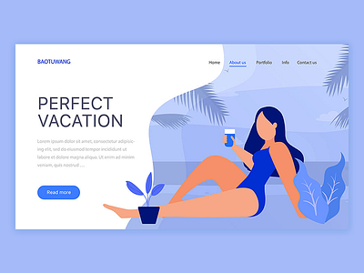 Perfect Vacation illustraction ui web