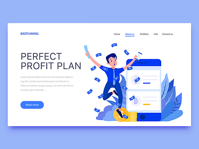 Perfect profit plan illustration money ui web