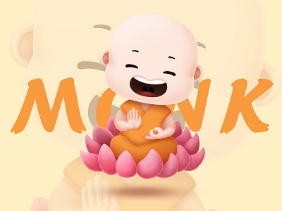 Little monk illustration ui