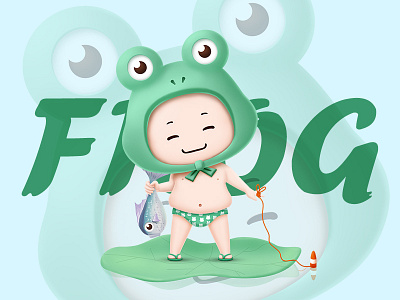 Little frog illustration ui