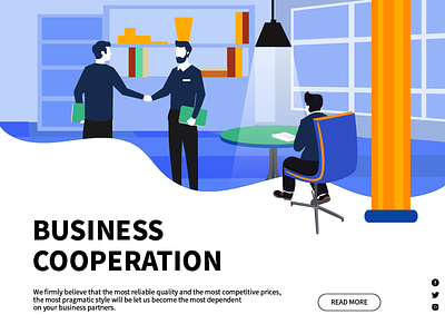 Business cooperation design illustration ui web