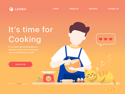 Cooking time design illustration ui web