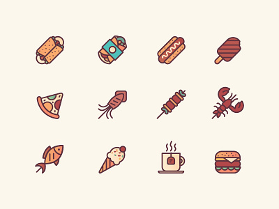 Food icons design icon illustration ui