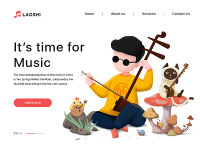 Music time design illustration ui web