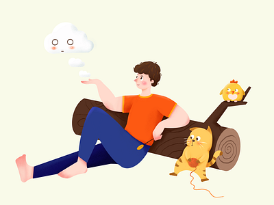 Have a rest colour illustraction illustration ui web