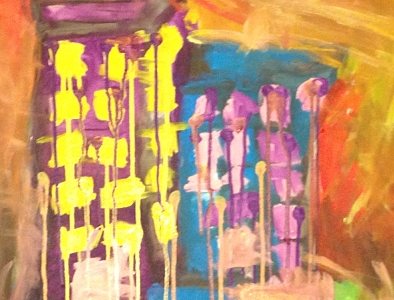 Twin Towers 911 abstract acrylic art freedom organic painting