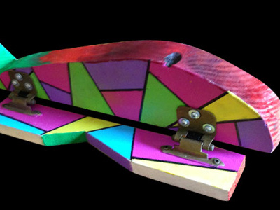 Space Robot Mahi abstract acrylic art creature fish mahi originial paint robot sculpture transformer