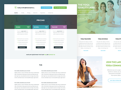 Pricing Page blue gradient green header homepage plan pricing purple yoga