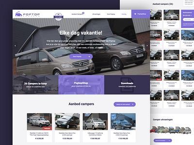 Camper website camper header slider ui webshop website