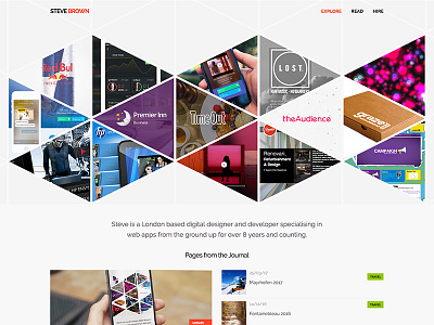 Interactive Portfolio Grid grid portfolio triangles website