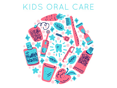 Kids Oral Care design flat hygiene illustration kid minimal oral care ui ux vector web