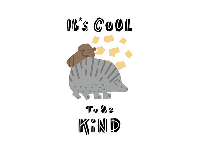 It's cool to be kind card animal clothes cut out design flat geometric font geometry illustration kid lettering minimal typography ui ux vector web