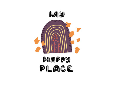 My Happy Place quote clothes clothes shop cut out design flat geometric font geometry illustration kid lettering minimal typography ui ux vector web