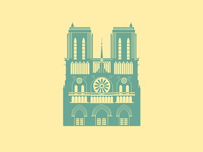 Notre Dame design flat geometry illustration minimal notre dame paris vector