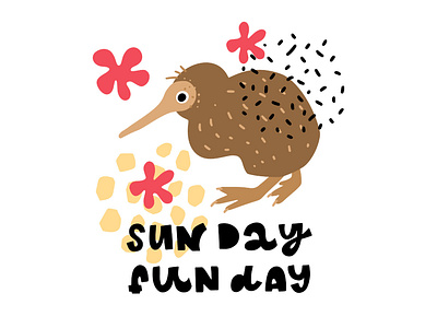 Sun Day Fun Day Quote with Illustration animal baby clothes clothes shop design flat illustration kid lettering logo minimal typography ui ux vector web