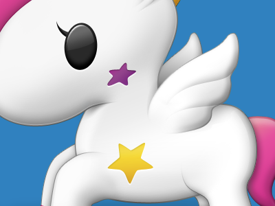 Unicorn character design icon pink unicorn white