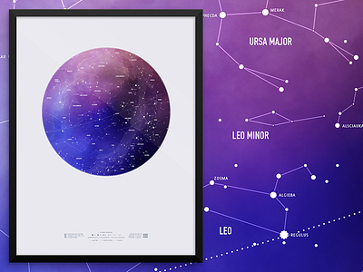 Star chart astronomy constellations milky way poster sky space starmap stars