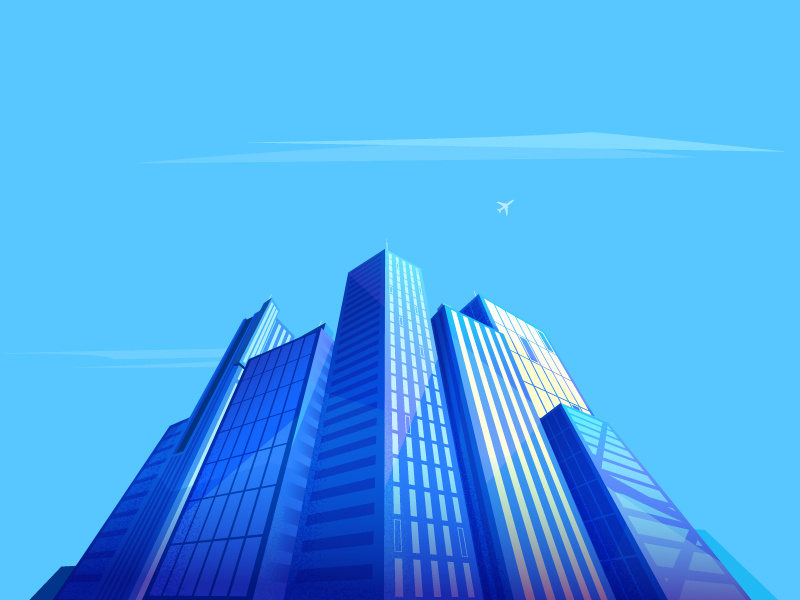 Skyscraper flat lines modern business skyline building illustration design sky