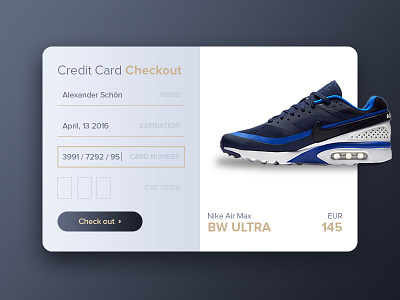 Daily UI 002 - Credit Card Checkout 002 blue card checkout credit daily dailyui gold gradient kreditkarte ui