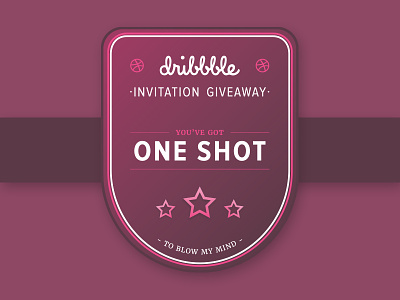 dribbble Invitation Badge 2 badge design draft drafts dribbble invitation invitations invites pink