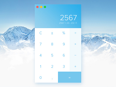 Daily UI 004 - Calculator 004 blue calculator daily dailyui design gradient mountains numbers taschenrechner ui
