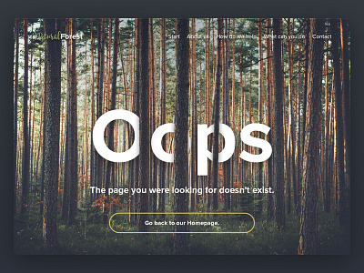 Daily UI 008 - 404 Page 008 404 404page daily dailyui error forest green nature not found page ui