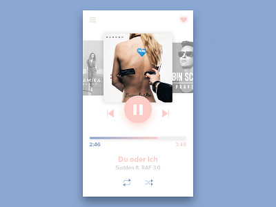 Daily UI 009 - Music Player 009 blue daily dailyui music musicplayer musik pantone play player rosa ui