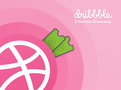 2 dribbble Invites Giveaway 2 draft dribbble dribbbleinvite giveaway graphic invite invites new pink welcome