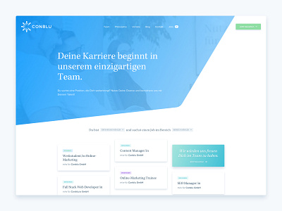 Conblu Jobs Page carrer conblu hire job offer jobs ui ui ux design ui design ux ux design website website design
