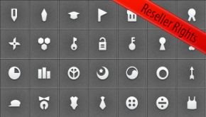 Icons With Reseller Rights glyphs icons sale symbols