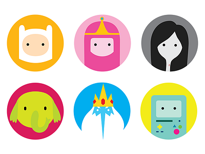 AT Icons adventure time characters icons minimalist