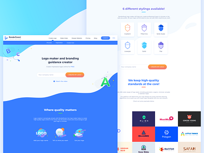 Logo Maker gradiant landing landing page landing design logo responsive typogaphy ui ui ux ui ux design ui deisgn uidesign user center design ux ux ui ux design vector vibrant vibrant colors website