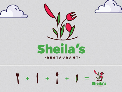 Shelas Logo flower hotel logo plants restaurant