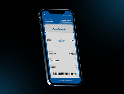 Air Tanzania boarding pass app concept boarding pass flight tanzania