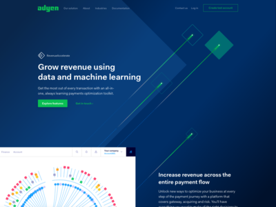 Adyen - Product page Revenue Accelerate clean design interface minimal productpage ui ux web website